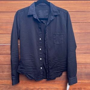 NWT Distressed Button Down Top